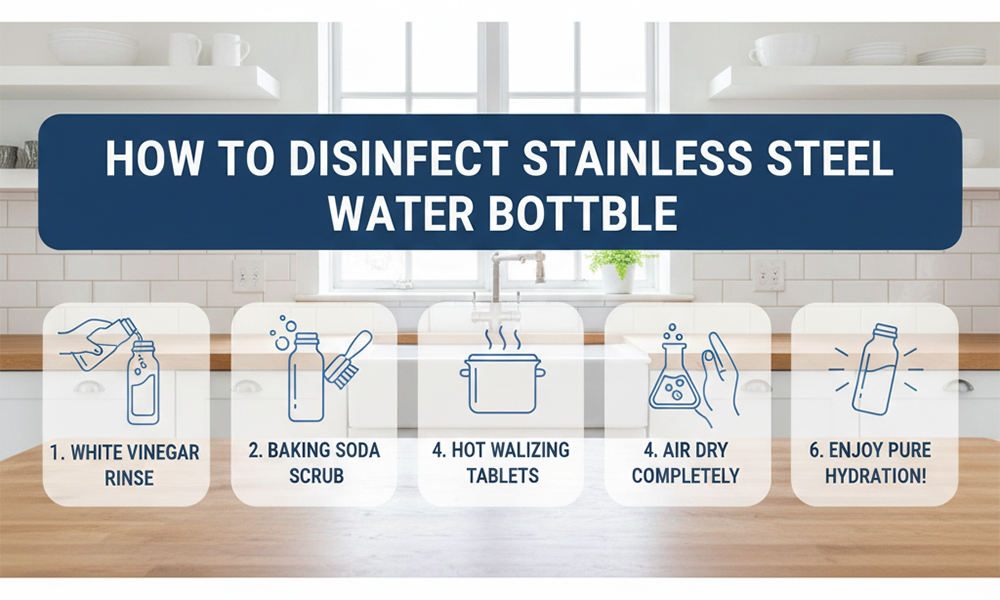 Cómo desinfectar una botella de agua de acero inoxidable guía de limpieza e higiene